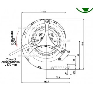 Ventilateur centrifuge TRIAL CAD12R-024 85W 146x63mm