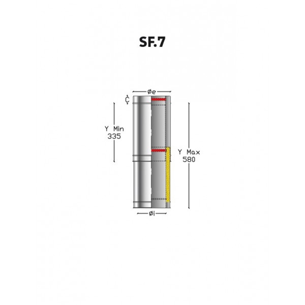 Element droit 1000mm  DIA. 80mm