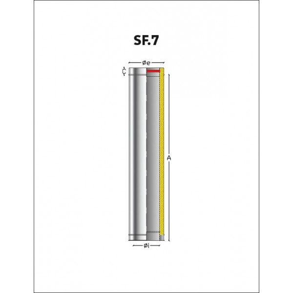 Element droit 1000mm  DIA. 80mm