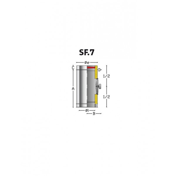 Element droit 1000mm  DIA. 80mm