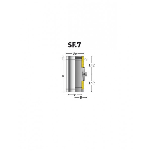 Element droit 1000mm  DIA. 80mm